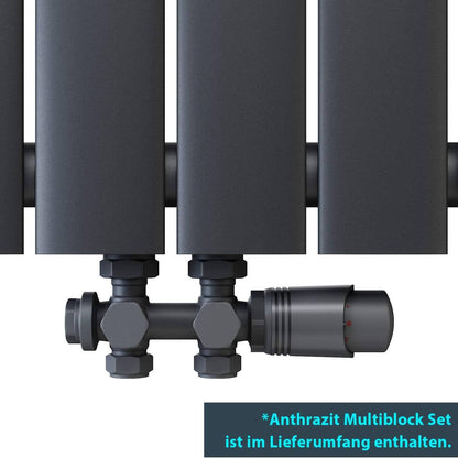 SONNI Radiador horizontal de diseñoblanco, 630 x 616 mm,una/doble capa Sí y No Multibloquecolor  antracita