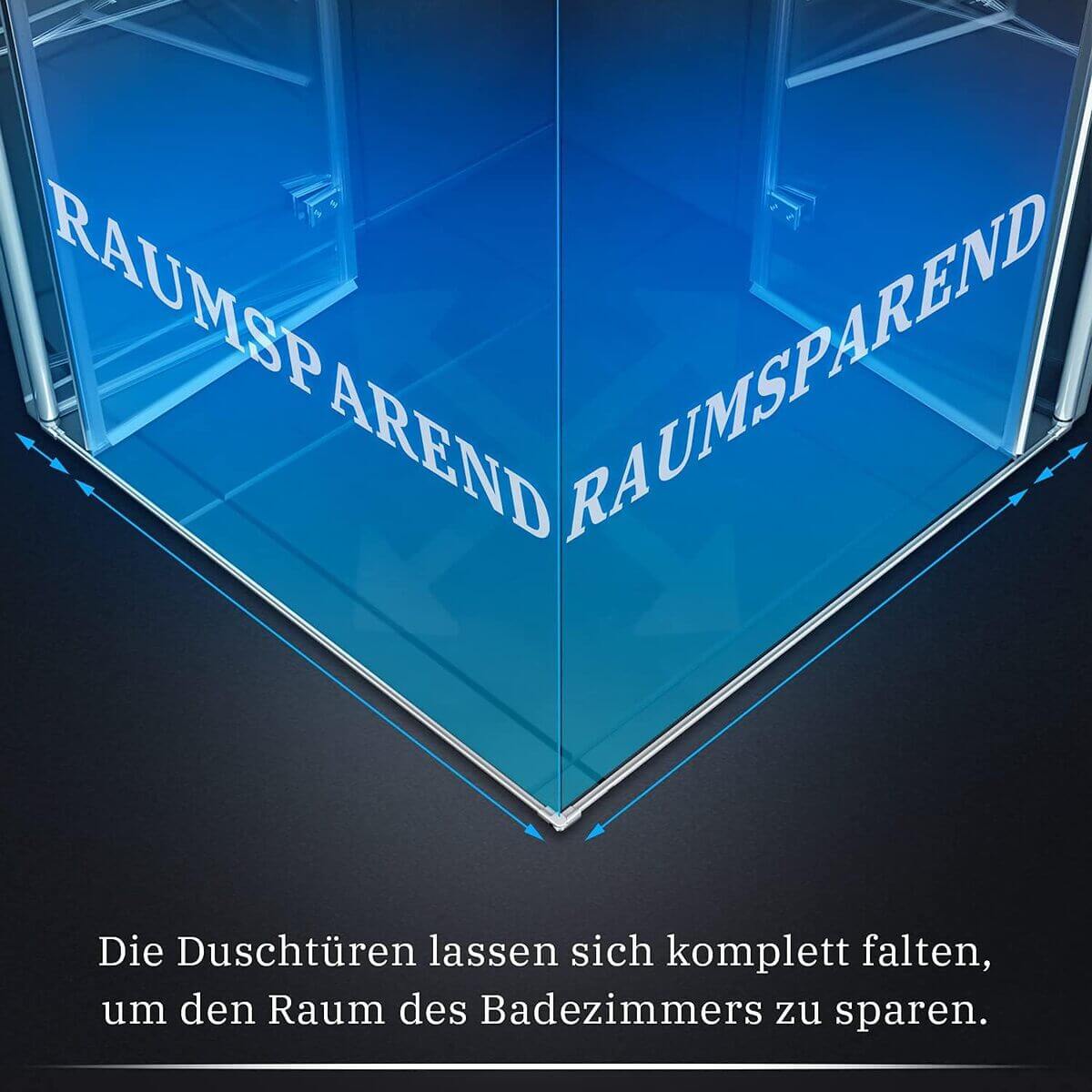 SONNI Cabina de ducha de puerta plegable por ambos lados, puerta de ducha plegable de cristal Nano doble puerta de ducha altura 195 cm puerta giratoria