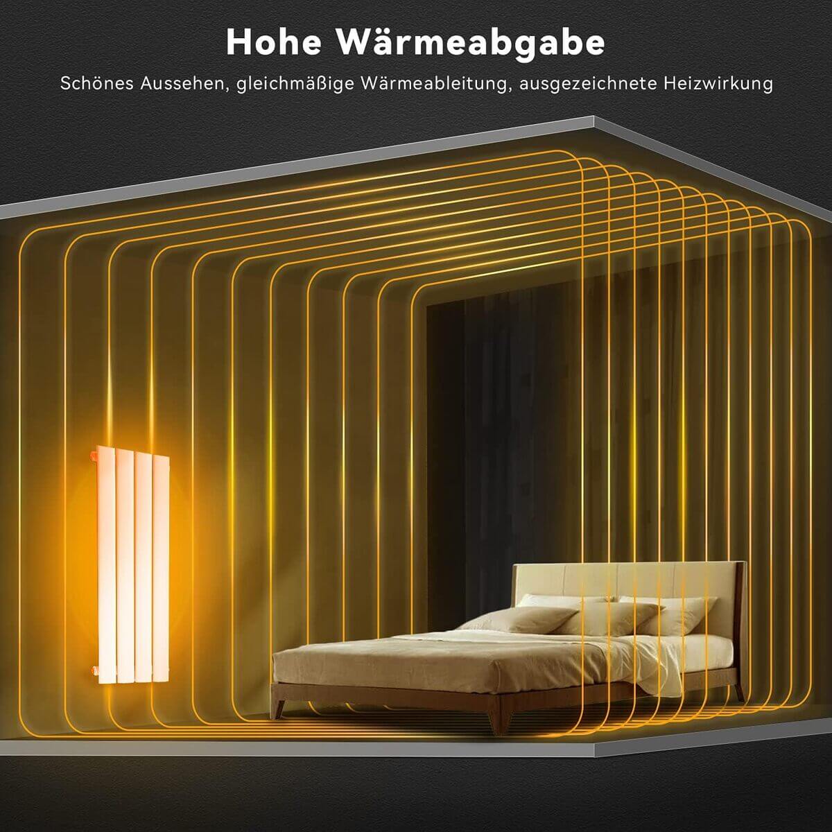 SONNI Radiador vertical antracita 1800 x 236 mm con multibloque, diseño termostático, cromo, una sola pieza, radiador tubular de baño, conexión central una/doble capa Sí y No Multibloque