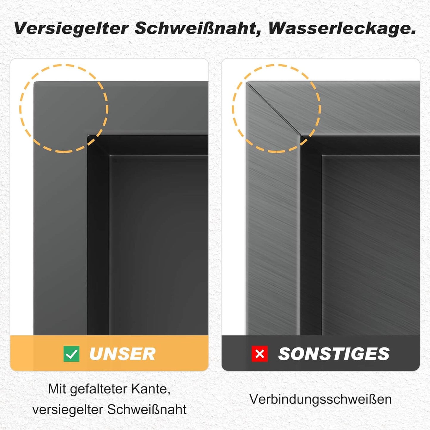 SONNI Ducha de pared de acero inoxidable, nicho de ducha integrado, estante individual almacenamiento para baño, resistente al agua, no requiere azulejos