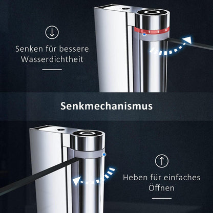 SONNI Cabina de ducha de puerta plegable por ambos lados, puerta de ducha plegable de cristal Nano doble puerta de ducha altura 195 cm puerta giratoria