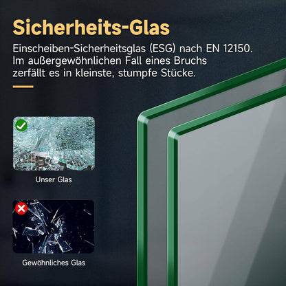 SONNI Puerta de ducha de cristal de seguridad, puerta corredera, cabina de ducha, color negro