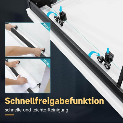 SONNI Puerta de ducha de cristal de seguridad, puerta corredera, cabina de ducha, color negro