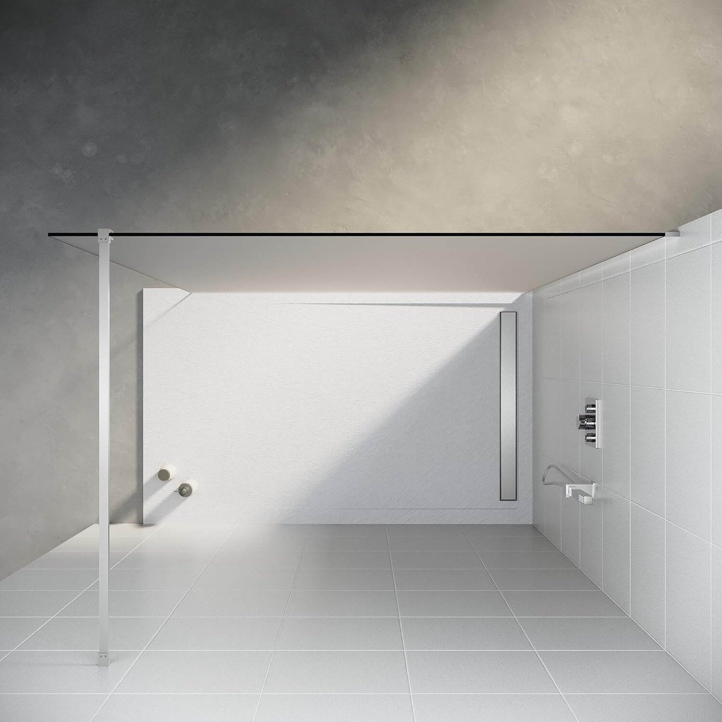 SONNI Mampara de ducha Walk en cristal Nano de 8 mm de 80-140 cm