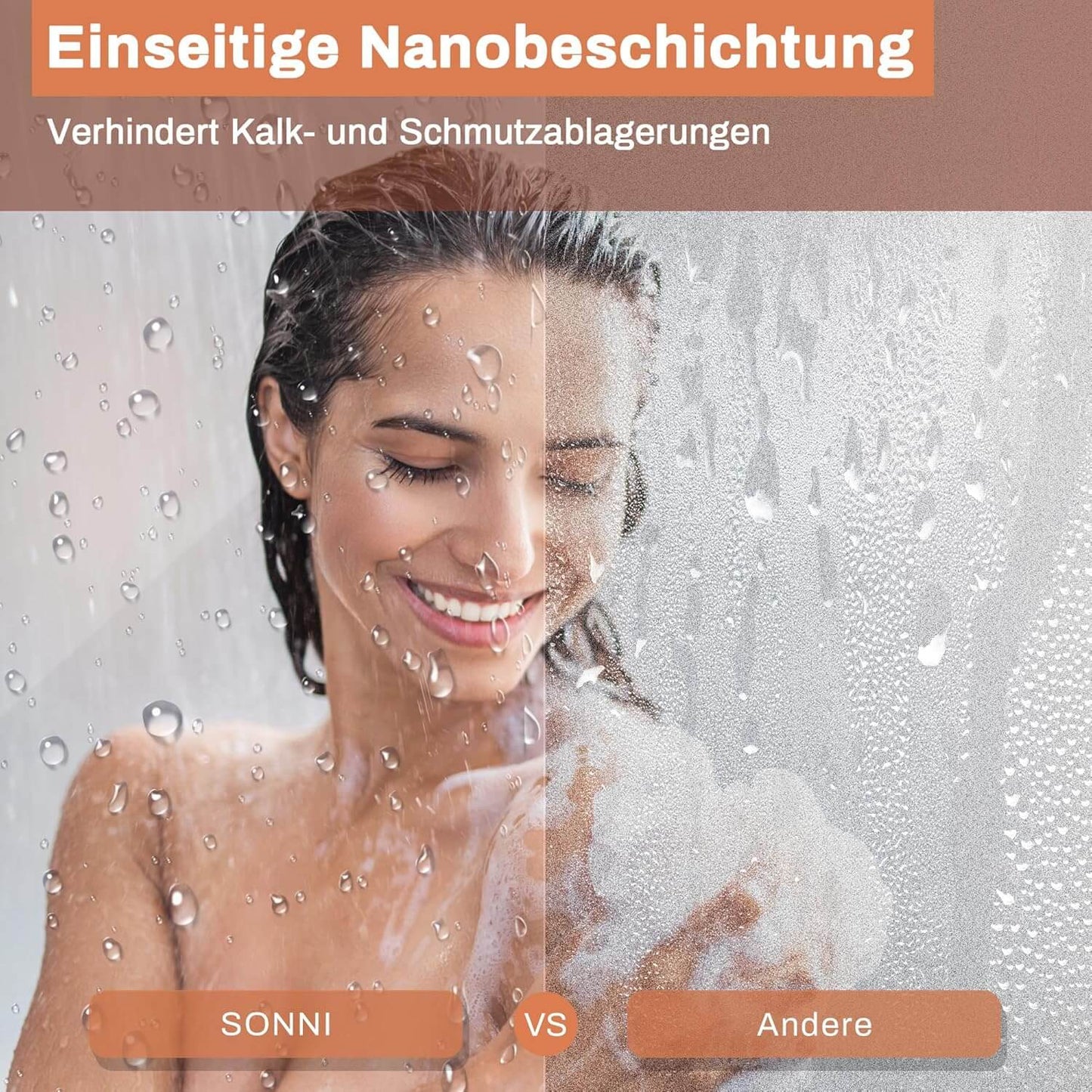 Sonni Cabina de ducha de color negro, 195 cm de altura, con puertas de péndulo de 6 mm, cristal Nano Esg, puerta con bisagras, sin marco