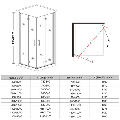 SONNI Puerta de ducha de cristal de seguridad, puerta corredera, cabina de ducha, color negro