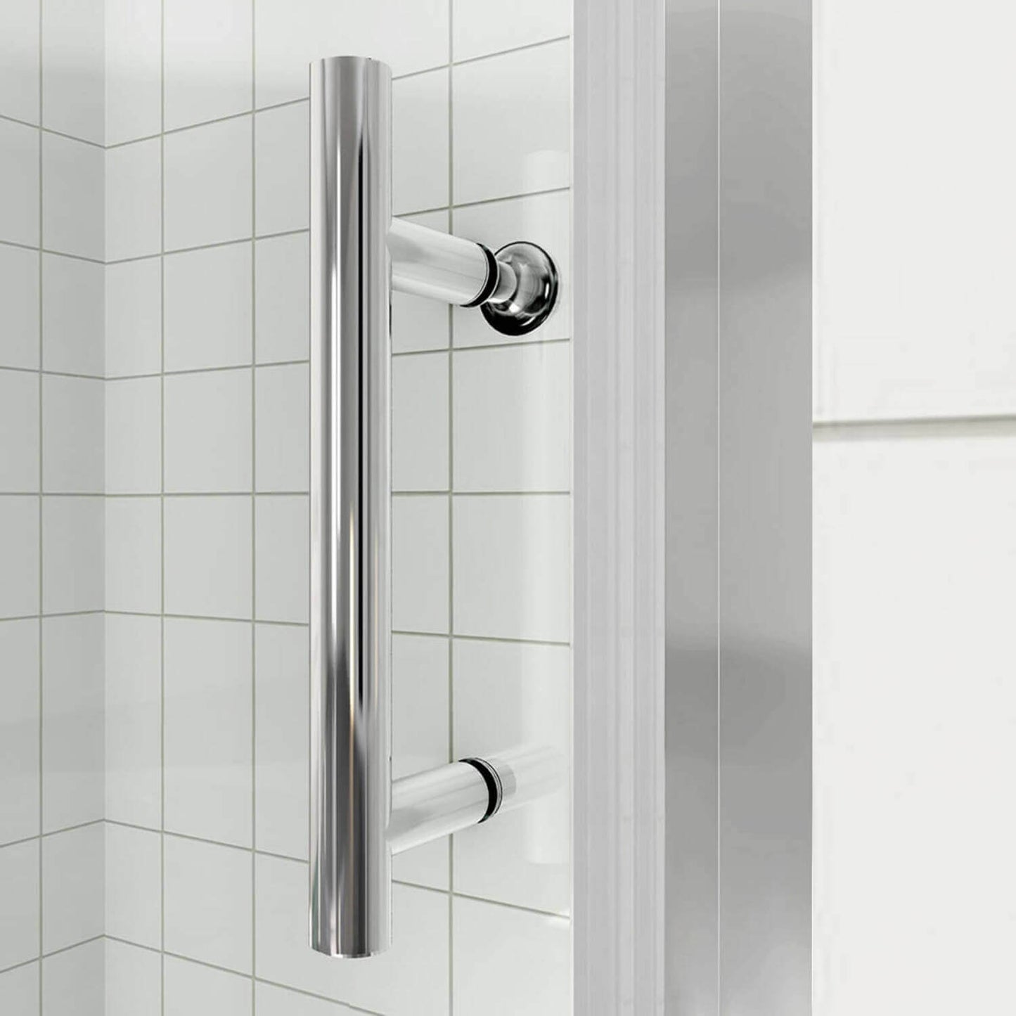 SONNI Puerta corredera de ducha  mampara de ducha de cristal, altura de 185 cm, cristal transparente