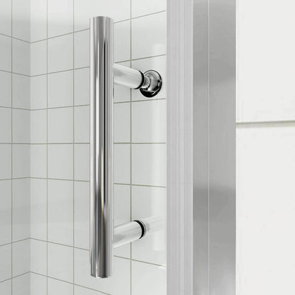 SONNI Puerta corredera de ducha  mampara de ducha de cristal, altura de 185 cm, cristal transparente