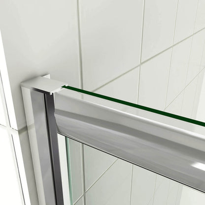 SONNI Puerta corredera de ducha  mampara de ducha de cristal, altura de 185 cm, cristal transparente