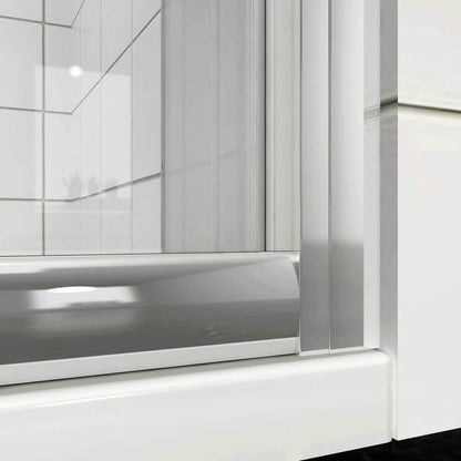 SONNI Puerta corredera de ducha  mampara de ducha de cristal, altura de 185 cm, cristal transparente